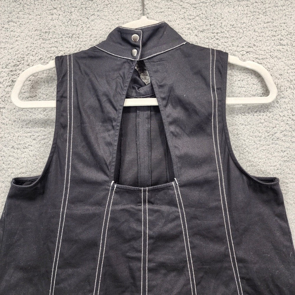 Maeve Black Mock Neck Sleeveless High Neck Stitch Detail A-Line Top Size Small‎ - Picture 10 of 12